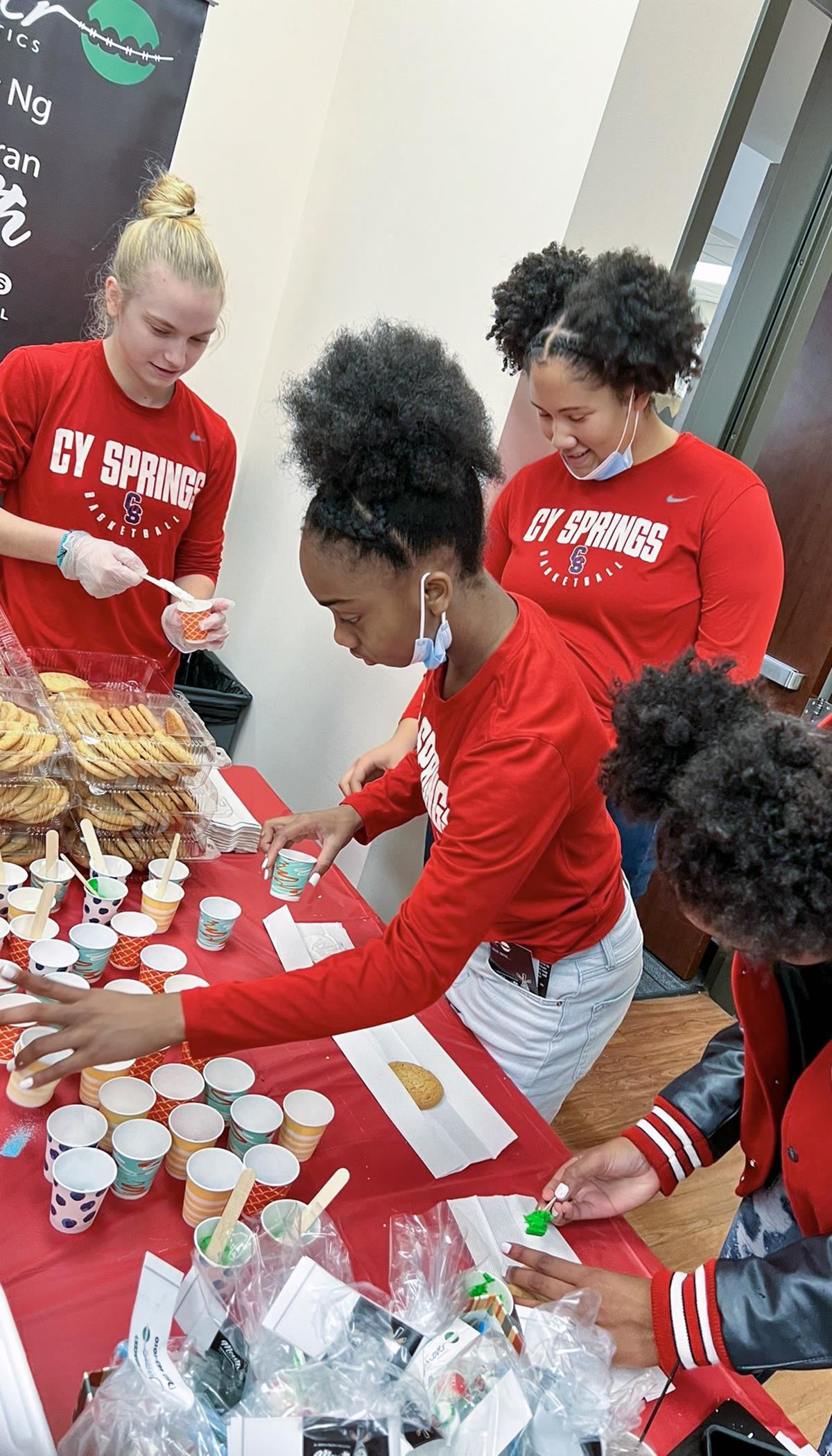 Members of the Cypress Springs girls’ basketball team spent time on Dec. 18 at the Children Like Loni Santa’s Workshop.